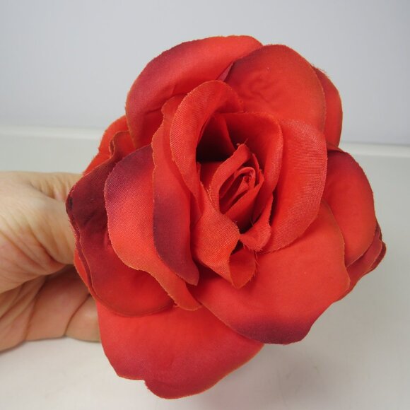 Other - Red Rose Faux Floral Corsage with Alligator Clip 3x3 1/2 Spring Hat Attachment